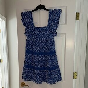 Lilly Pulitzer blue and white ruffled sundress